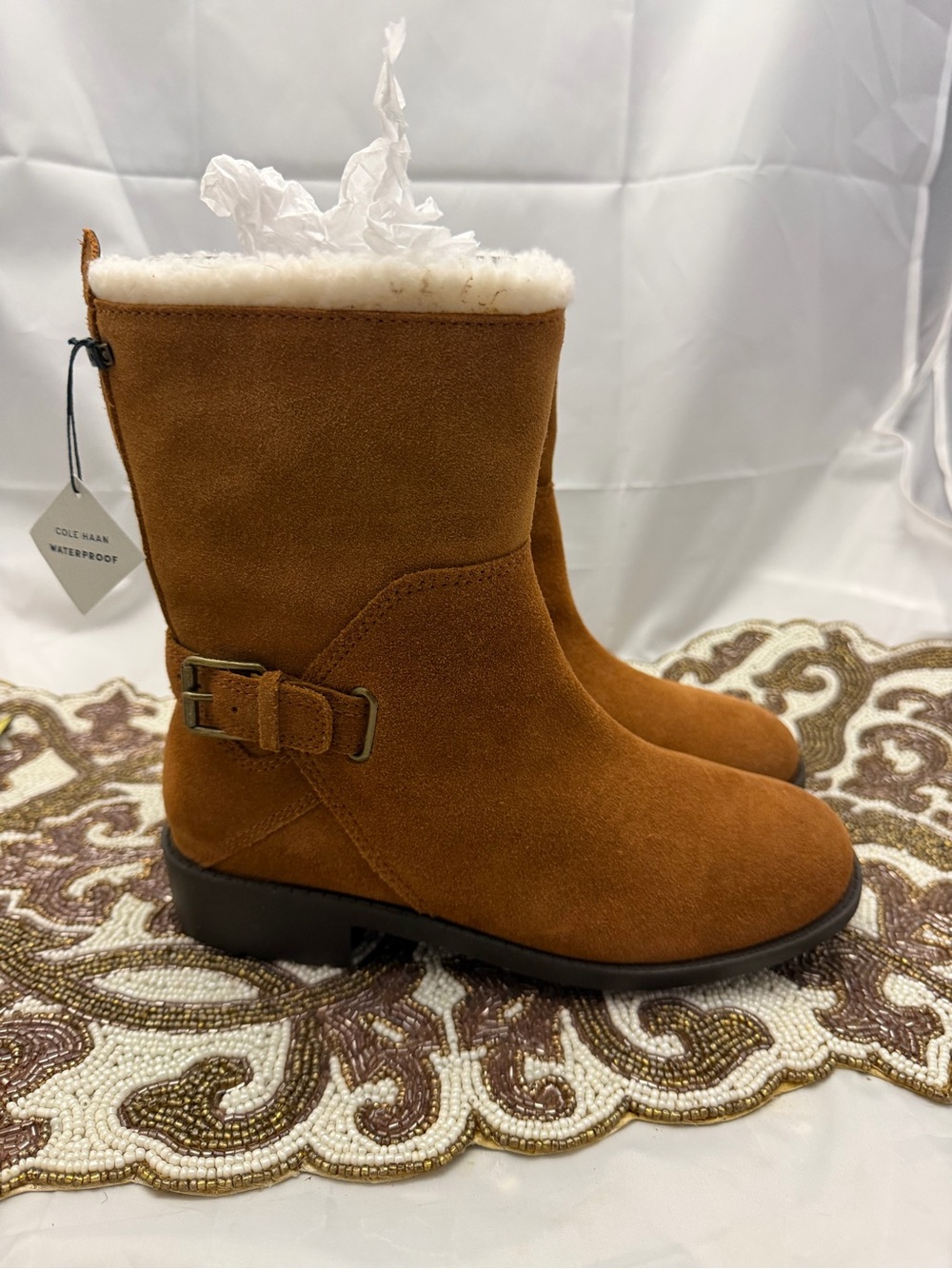 Cole Haan Tan Suede Waterproof Boots